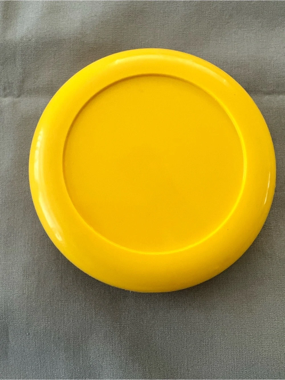 Heller Designs Vintage Glass Storage Canister Jar with Yellow Lid - MCM
